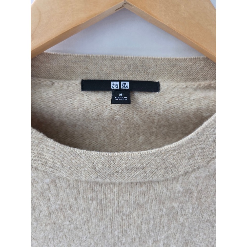 UNIQLO Comptoir Lightweight Lambswool Sweater Beige Women's M French Girl Style - Picture 3 of 7